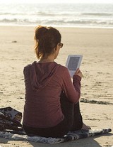 e-book on the beach